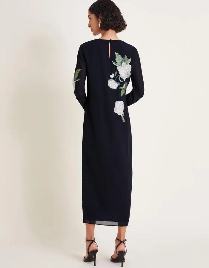 Monsoon Ariah Column Embellished Midi Dress Black Women Occasionwear Monsoon Ariah Column Embellished Midi Dress Black Women Occasionwear