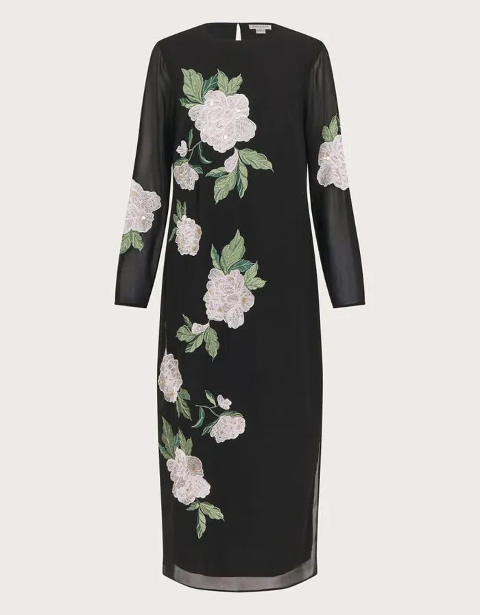Monsoon Ariah Column Embellished Midi Dress Black Women Occasionwear Monsoon Ariah Column Embellished Midi Dress Black Women Occasionwear