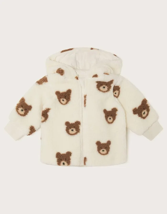 Monsoon Baby Borg Bear Hoodie Ivory Children Clothing and Outfits