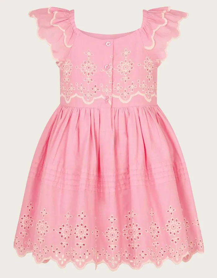 Monsoon Baby Broderie Dress Pink Children Dresses Monsoon Baby Broderie Dress Pink Children Dresses