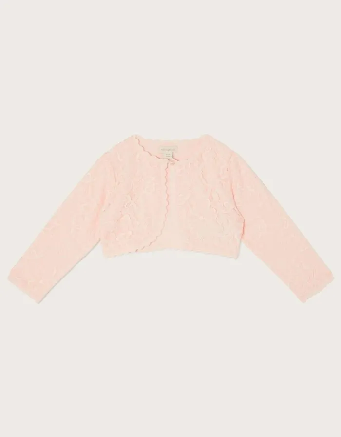 Monsoon Baby Lace Cardigan Pink Children Partywear