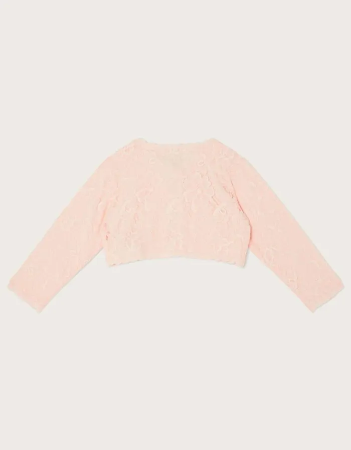 Monsoon Baby Lace Cardigan Pink Children Partywear Monsoon Baby Lace Cardigan Pink Children Partywear