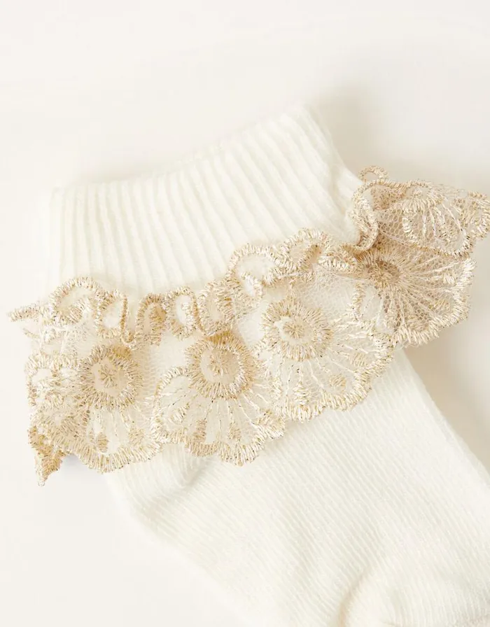 Monsoon Baby Sparkle Lace Socks Ivory Children Girls039 Tights and Socks Monsoon Baby Sparkle Lace Socks Ivory Children Girls039 Tights and Socks