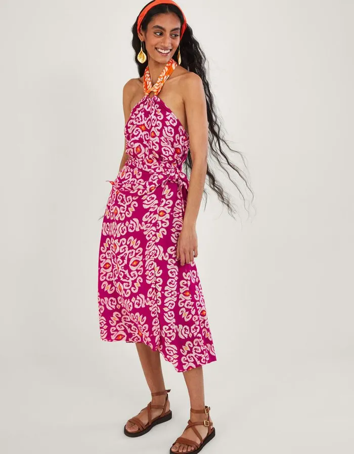 Monsoon Bandhani Print Halter Ring Cami Top In LENZING ECOVERO Pink Women Tops and Blouses Monsoon Bandhani Print Halter Ring Cami Top In LENZING ECOVERO Pink Women Tops and Blouses