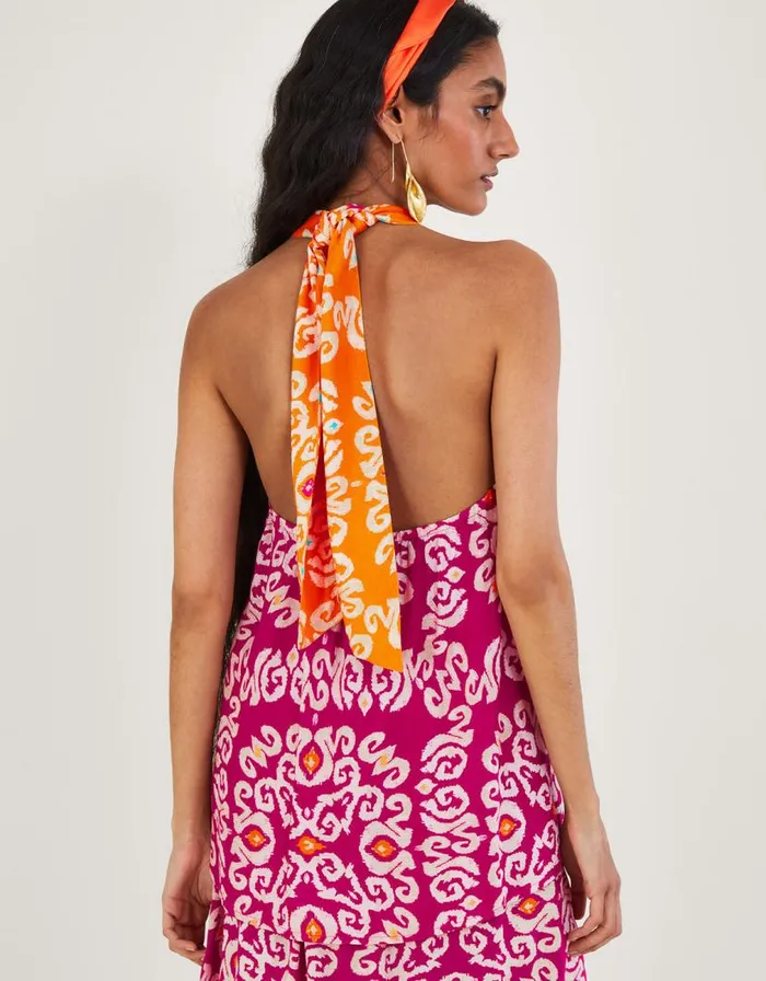 Monsoon Bandhani Print Halter Ring Cami Top In LENZING ECOVERO Pink Women Tops and Blouses Monsoon Bandhani Print Halter Ring Cami Top In LENZING ECOVERO Pink Women Tops and Blouses
