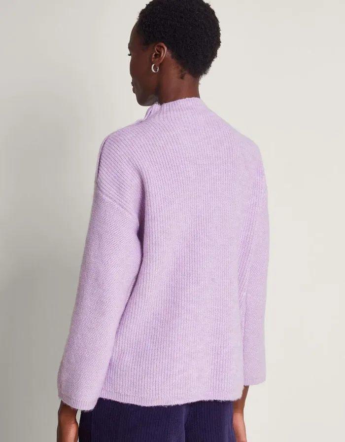 Monsoon Billie Button Jumper Purple Women Knitwear Monsoon Billie Button Jumper Purple Women Knitwear