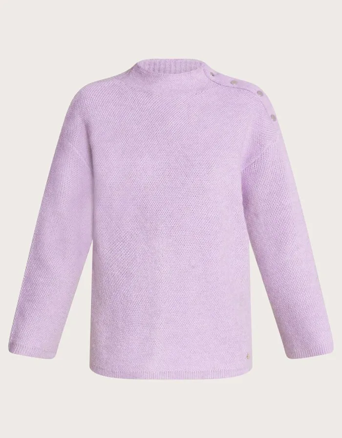 Monsoon Billie Button Jumper Purple Women Knitwear Monsoon Billie Button Jumper Purple Women Knitwear