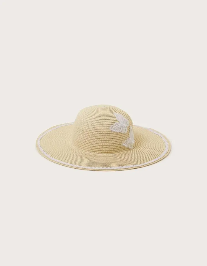 Monsoon Butterfly Floppy Hat Natural Children Hats and Sunglasses