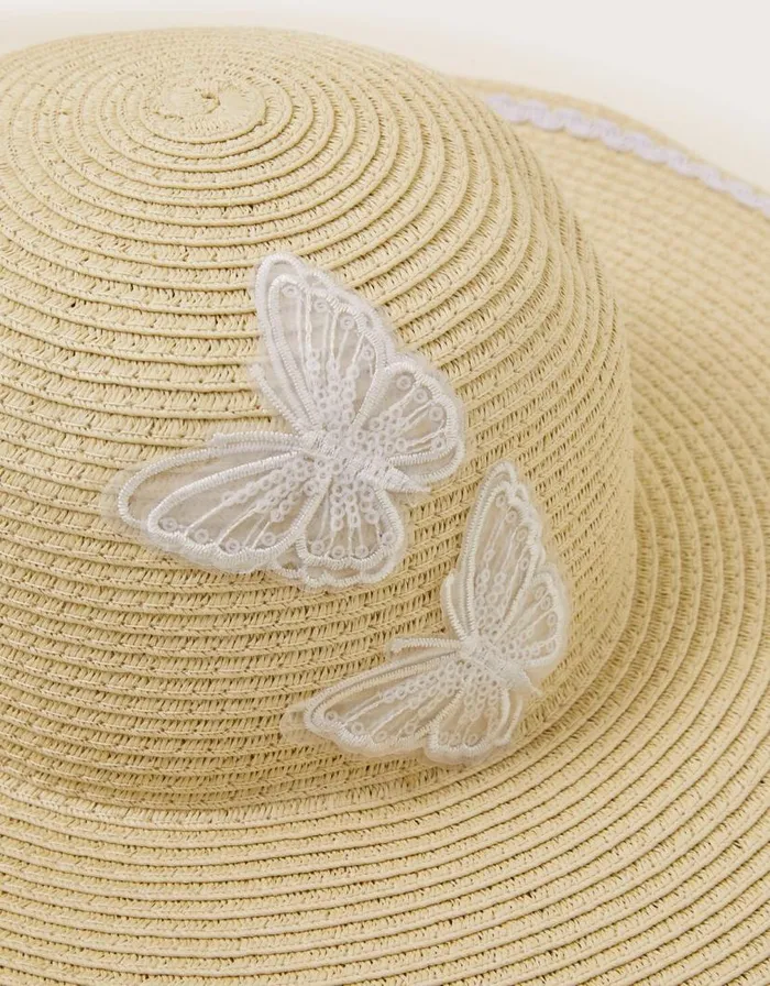 Monsoon Butterfly Floppy Hat Natural Children Hats and Sunglasses Monsoon Butterfly Floppy Hat Natural Children Hats and Sunglasses