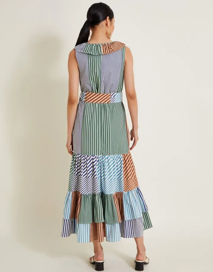 Monsoon Carrie Stripe Ruffle Dress Blue Women Casualwear Monsoon Carrie Stripe Ruffle Dress Blue Women Casualwear