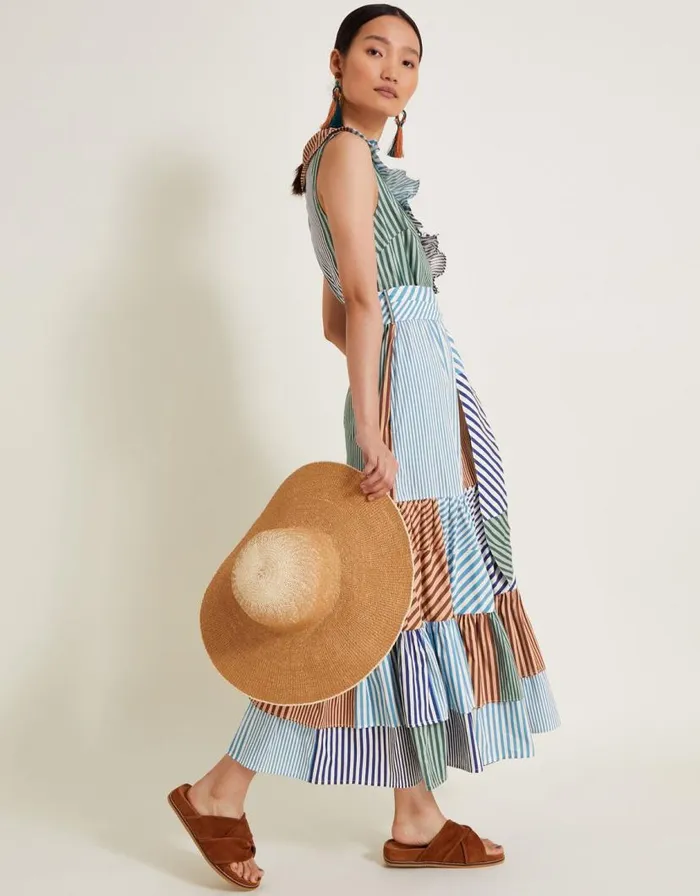 Monsoon Carrie Stripe Ruffle Dress Blue Women Casualwear Monsoon Carrie Stripe Ruffle Dress Blue Women Casualwear