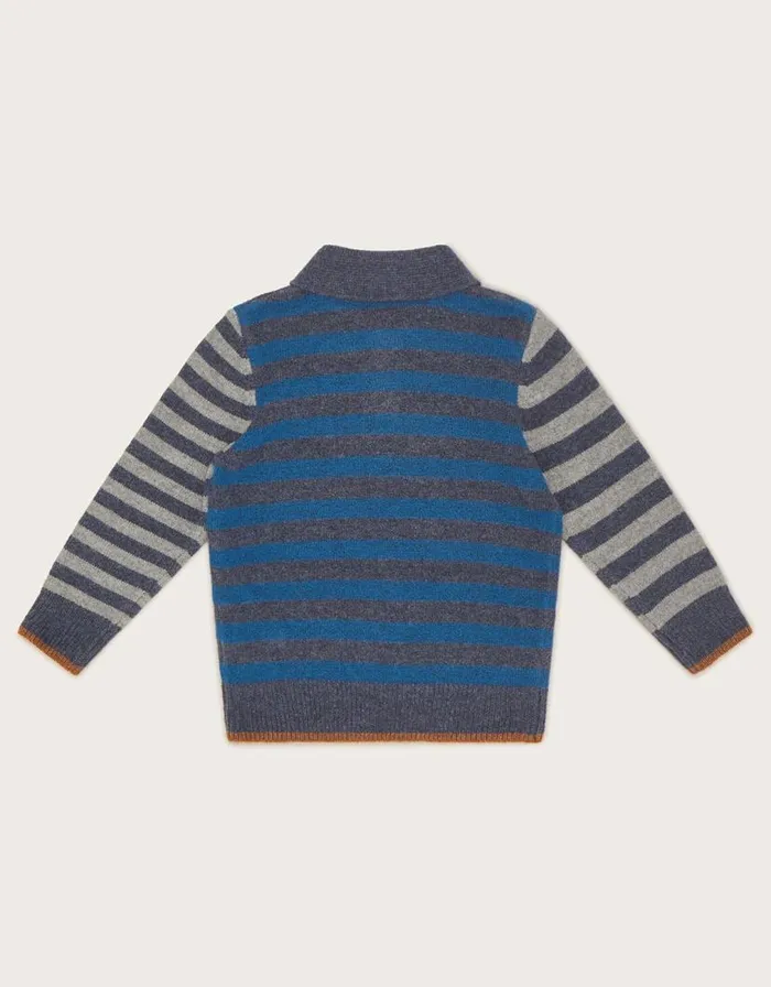Monsoon Contrast Stripe Collar Jumper Blue Children Knitwear Jumpers and Hoodies Monsoon Contrast Stripe Collar Jumper Blue Children Knitwear Jumpers and Hoodies