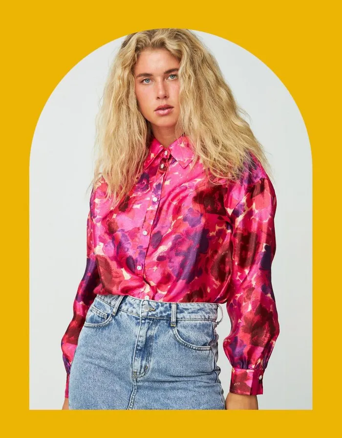 Monsoon Crs Floral Print Shirt Pink Women Tops and Blouses
