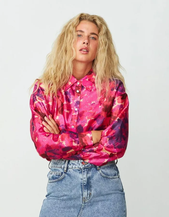 Monsoon Crs Floral Print Shirt Pink Women Tops and Blouses Monsoon Crs Floral Print Shirt Pink Women Tops and Blouses