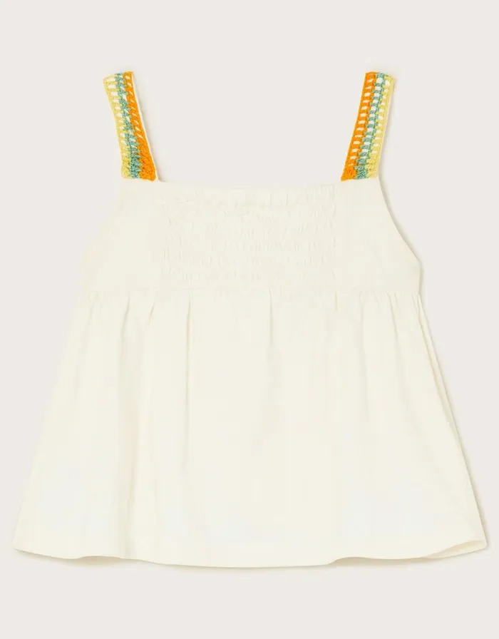 Monsoon Crochet Cami Top Ivory Children Tops and Tshirts Monsoon Crochet Cami Top Ivory Children Tops and Tshirts