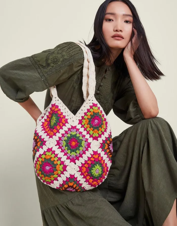 Monsoon Crochet Shopper Bag Women Bags and Purses
