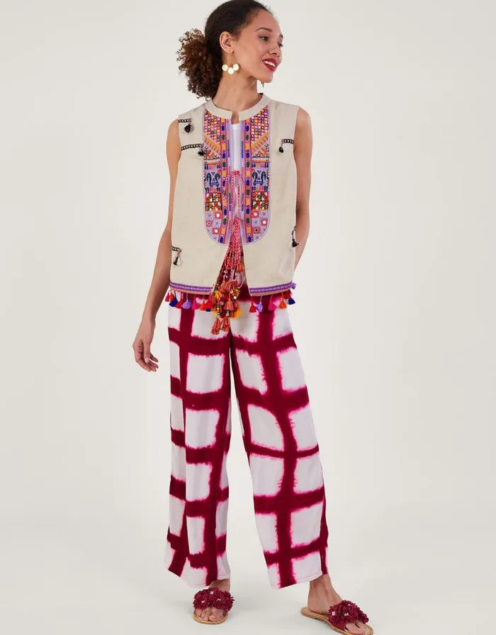 Monsoon Embroidered Statement Tassel Waistcoat Women Casualwear Monsoon Embroidered Statement Tassel Waistcoat Women Casualwear