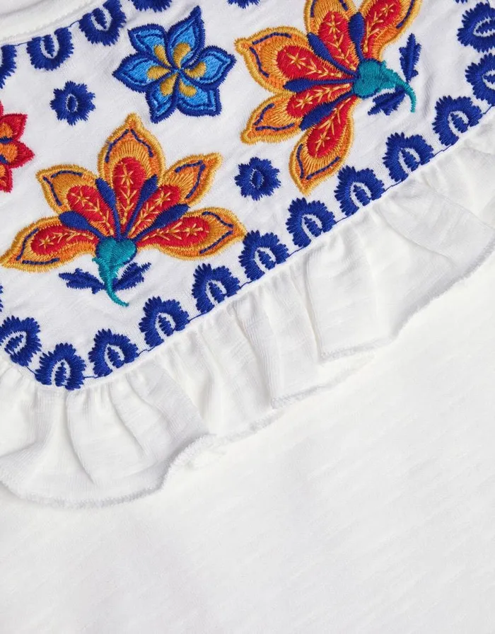 Monsoon Embroidered Yoke Tunic Top White Children Tops and Tshirts Monsoon Embroidered Yoke Tunic Top White Children Tops and Tshirts