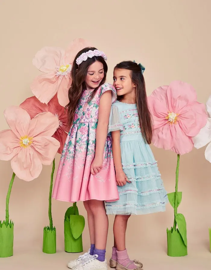 Monsoon Floral Print Scuba Dress Pink Children Dresses Monsoon Floral Print Scuba Dress Pink Children Dresses
