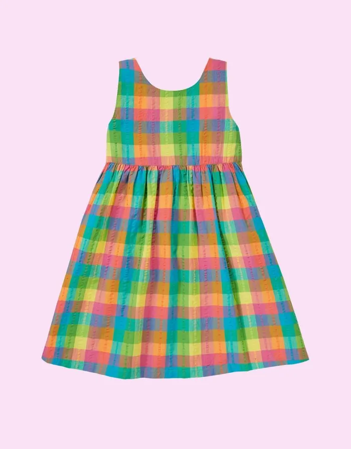 Monsoon Frugi Check Summer Dress Multi Children Dresses