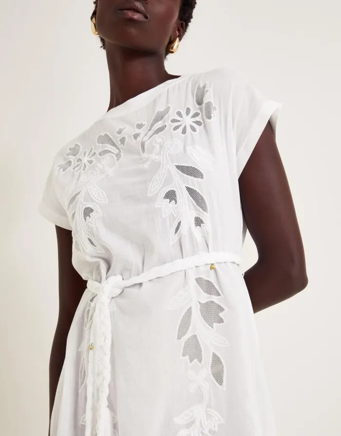 Monsoon Garcia Cutwork Midi Dress White Women Midi Dresses Monsoon Garcia Cutwork Midi Dress White Women Midi Dresses