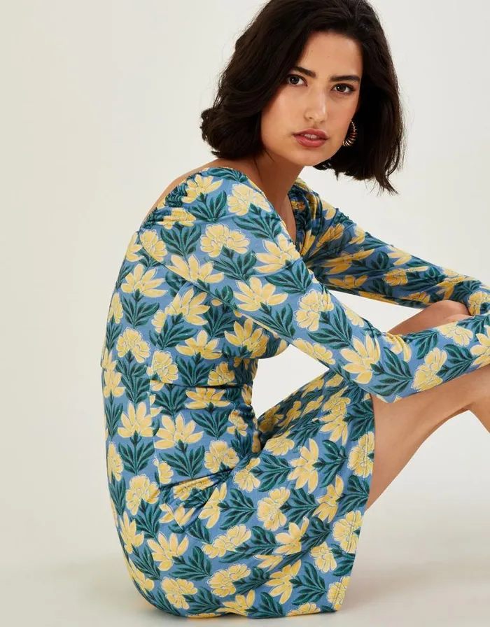 Monsoon Heritage Floral Square Neck Jersey Dress Blue Women Jersey Dresses Monsoon Heritage Floral Square Neck Jersey Dress Blue Women Jersey Dresses