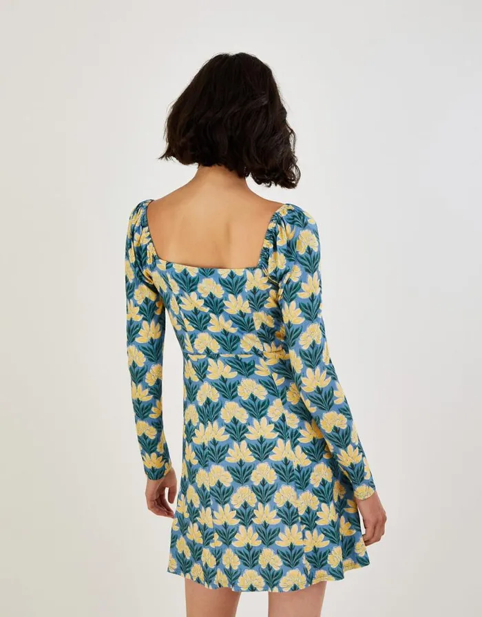 Monsoon Heritage Floral Square Neck Jersey Dress Blue Women Jersey Dresses Monsoon Heritage Floral Square Neck Jersey Dress Blue Women Jersey Dresses