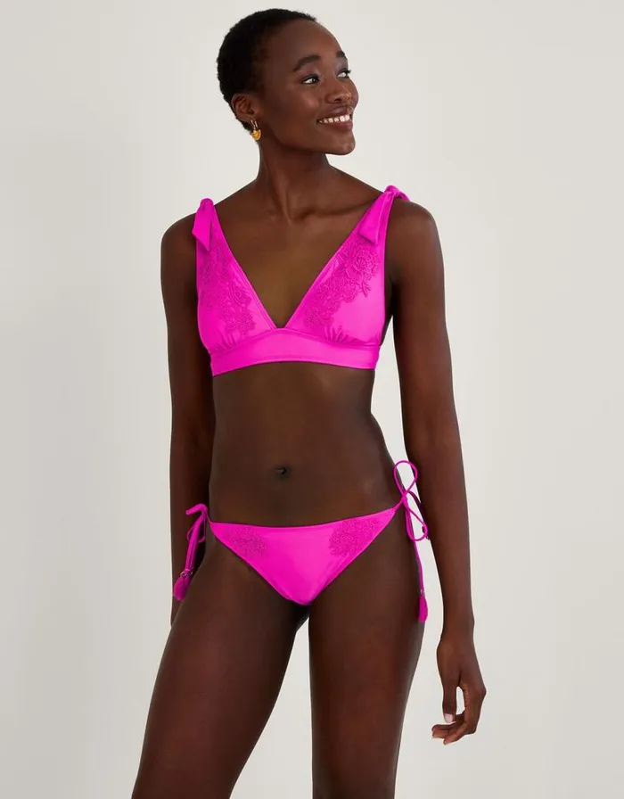 Monsoon Lace Trim Bikini Bottoms Pink Women Tops and Blouses