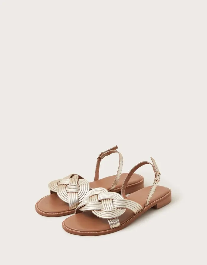 Monsoon Leather Grecian Twist Sandals Gold Women Sandals Monsoon Leather Grecian Twist Sandals Gold Women Sandals
