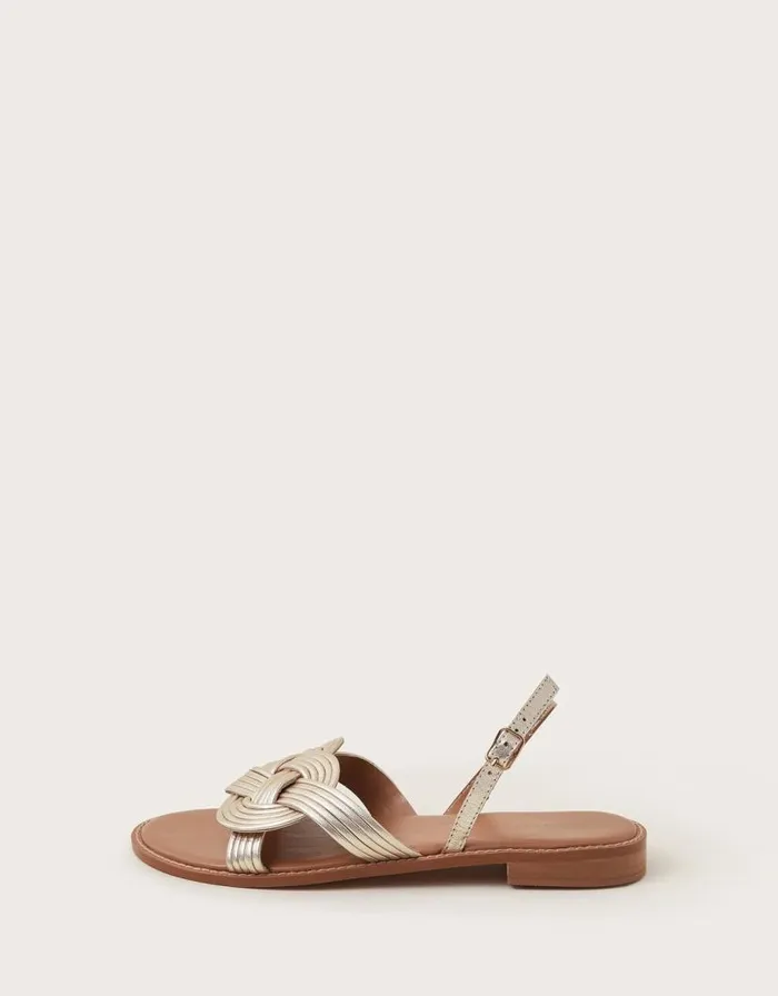 Monsoon Leather Grecian Twist Sandals Gold Women Sandals Monsoon Leather Grecian Twist Sandals Gold Women Sandals