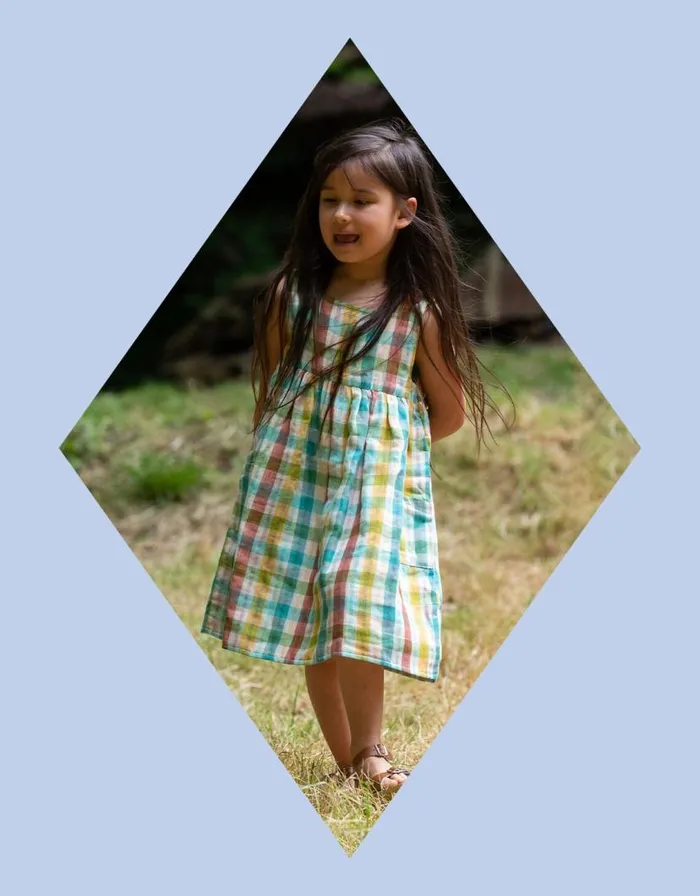 Monsoon Little Green Radicals Pinny Dress White Children Dresses