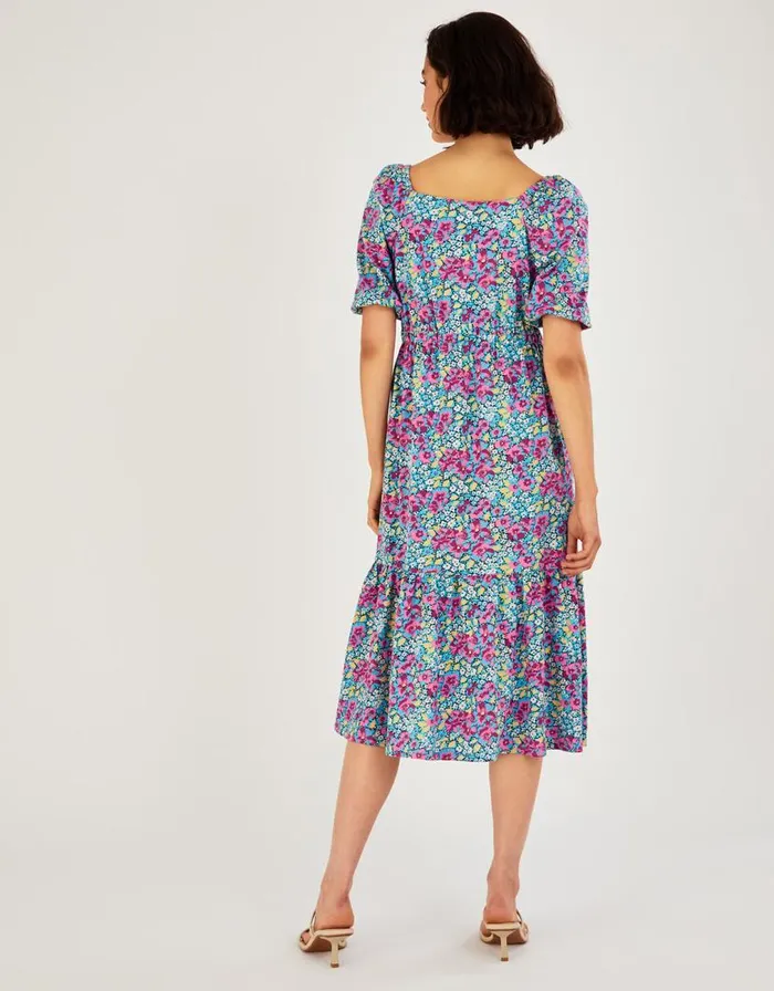 Monsoon Lottie Floral Jersey Midi Dress In Sustainable Cotton Blue Women Day Dresses Monsoon Lottie Floral Jersey Midi Dress In Sustainable Cotton Blue Women Day Dresses