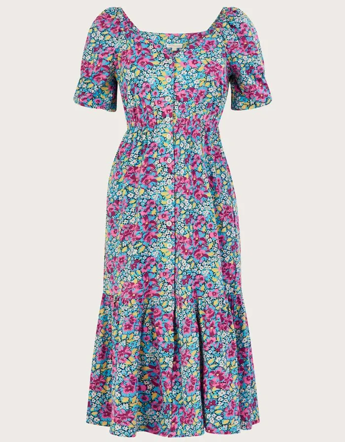 Monsoon Lottie Floral Jersey Midi Dress In Sustainable Cotton Blue Women Day Dresses Monsoon Lottie Floral Jersey Midi Dress In Sustainable Cotton Blue Women Day Dresses