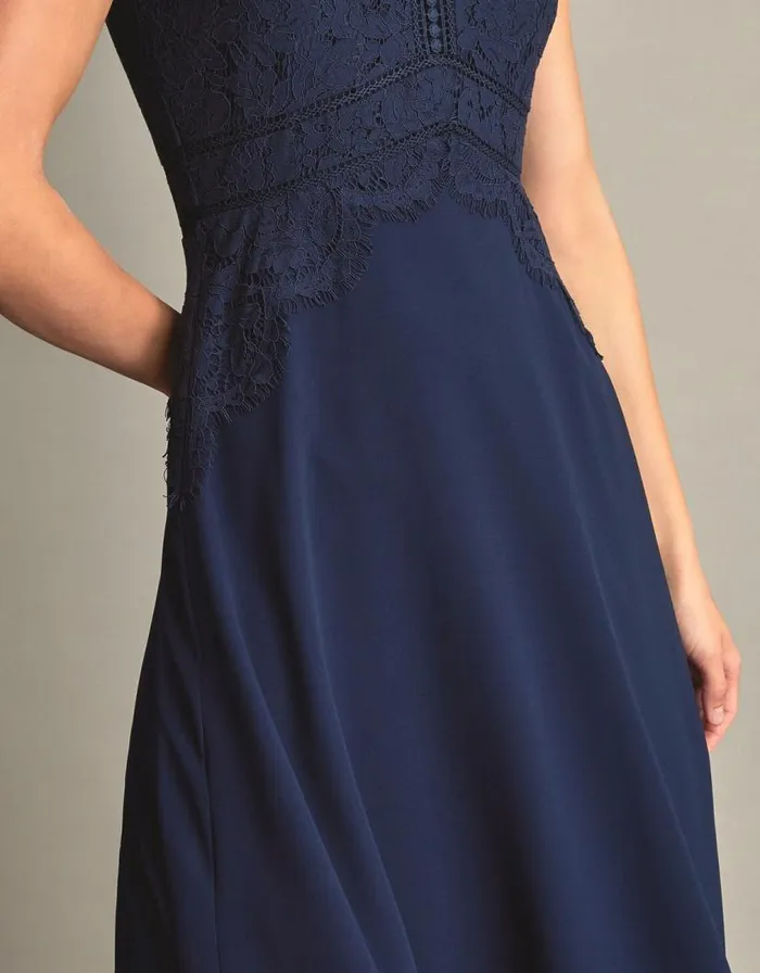 Monsoon Louise Lace Midi Dress Blue Women Occasionwear Monsoon Louise Lace Midi Dress Blue Women Occasionwear