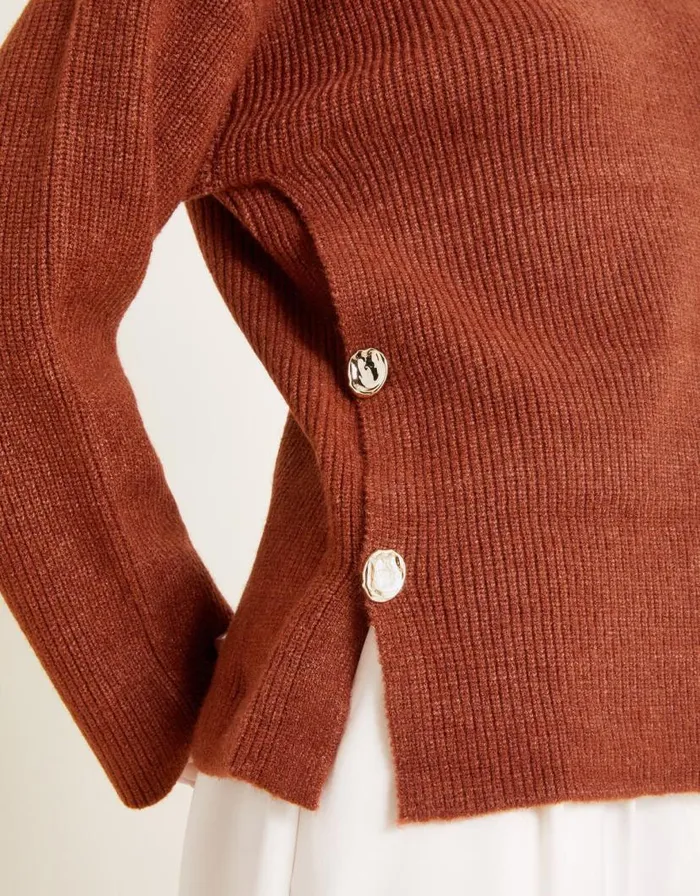 Monsoon Luci Longline Jumper Brown Women Knitwear Monsoon Luci Longline Jumper Brown Women Knitwear