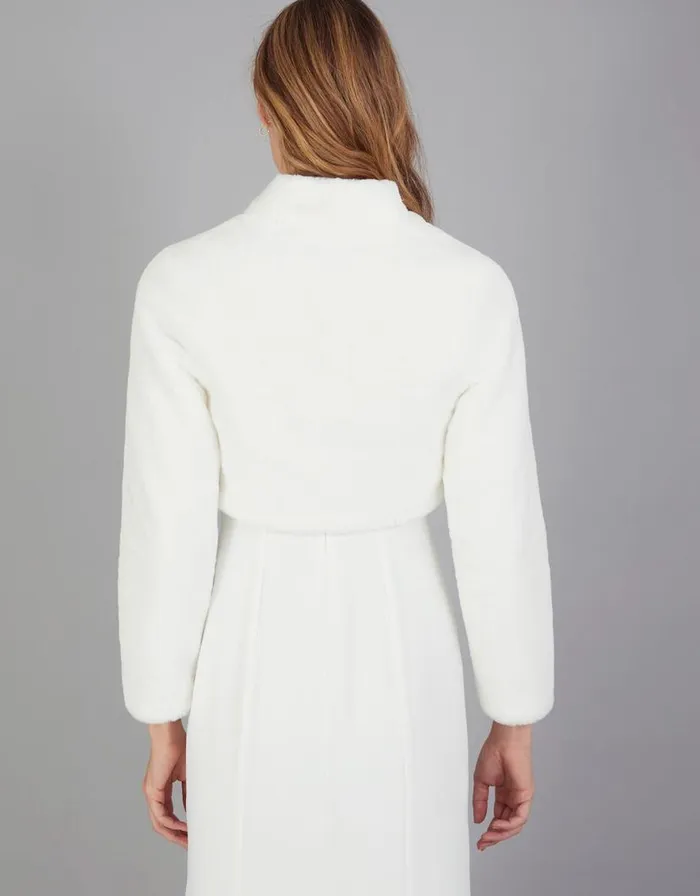 Monsoon Melanie Faux Fur Bridal Jacket Ivory Women Jackets Monsoon Melanie Faux Fur Bridal Jacket Ivory Women Jackets