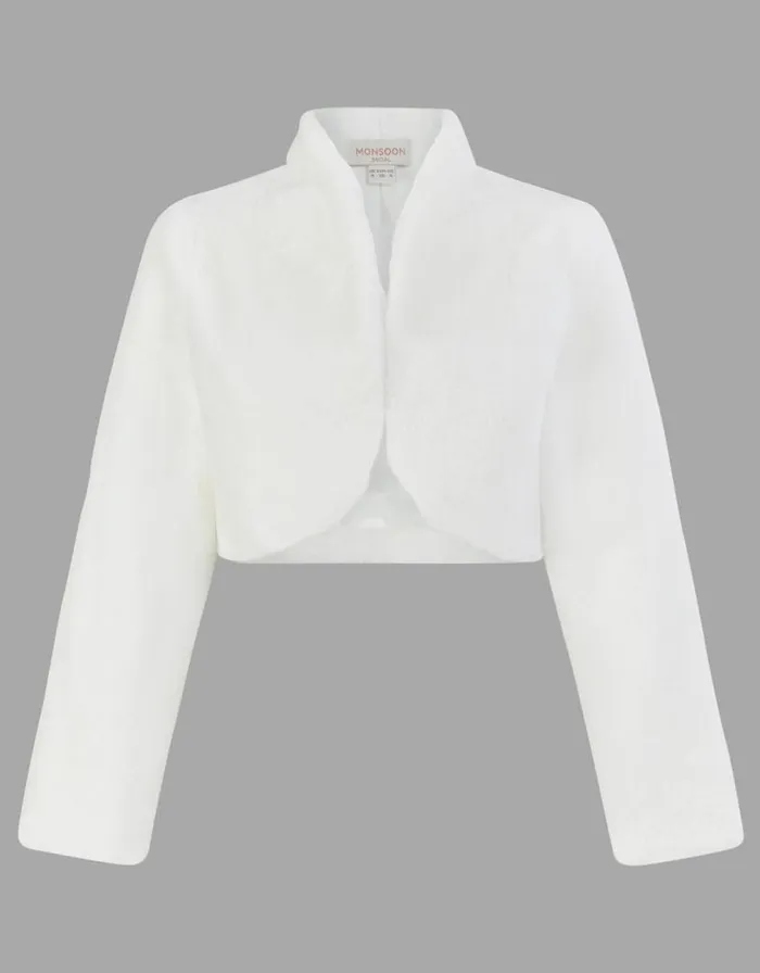 Monsoon Melanie Faux Fur Bridal Jacket Ivory Women Jackets Monsoon Melanie Faux Fur Bridal Jacket Ivory Women Jackets