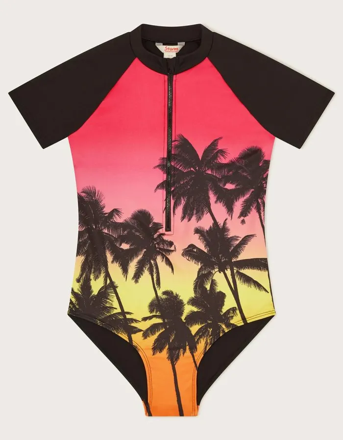 Monsoon Ombre Palm Print Swimsuit Multi Children Beachwear and Swimwear
