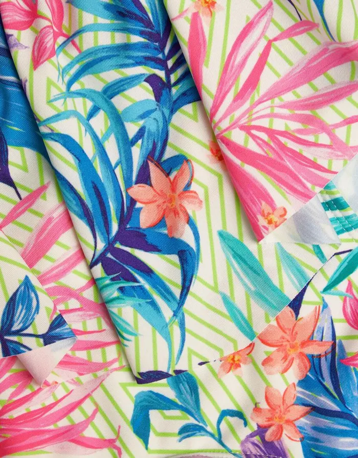 Monsoon Palm Print Frill Bikini Set Ivory Children Beachwear and Swimwear Monsoon Palm Print Frill Bikini Set Ivory Children Beachwear and Swimwear
