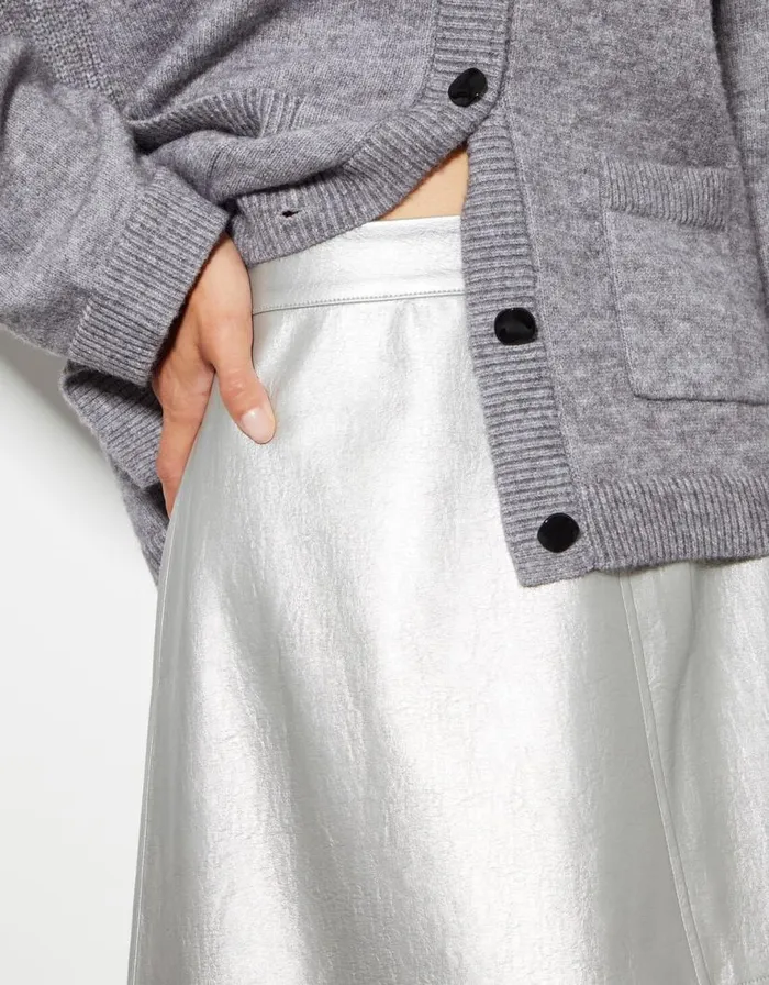 Monsoon Pippa Faux Leather Skirt Silver Women Skirts Monsoon Pippa Faux Leather Skirt Silver Women Skirts