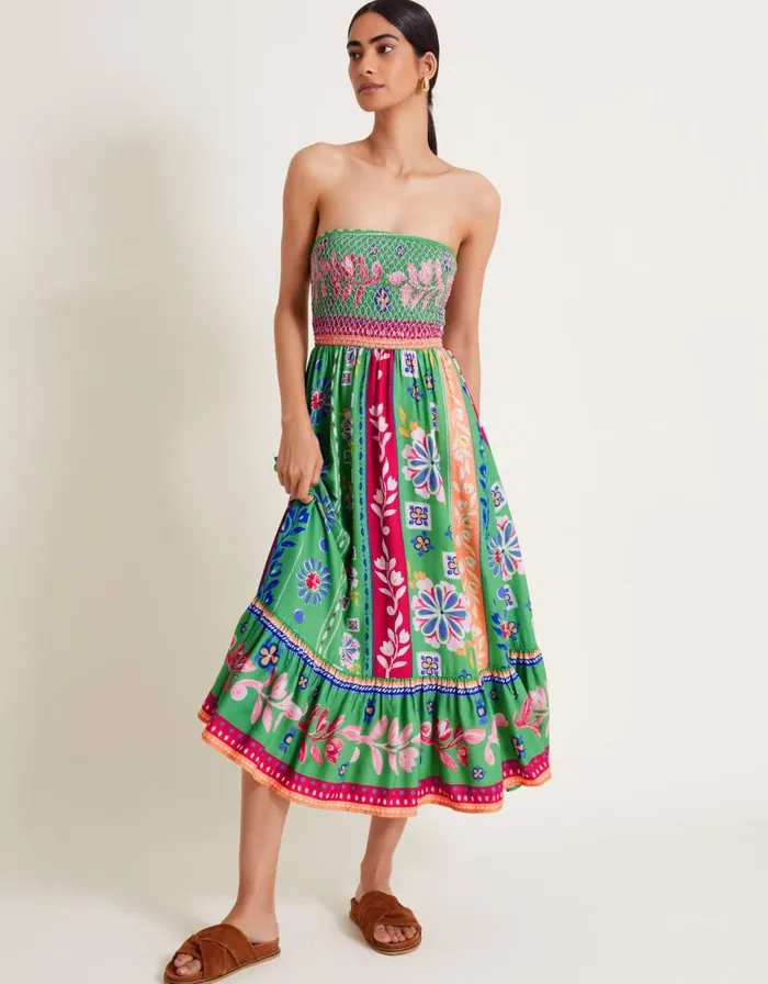 Monsoon Poppie Bandeau Dress Green Women Beachwear and Swimwear