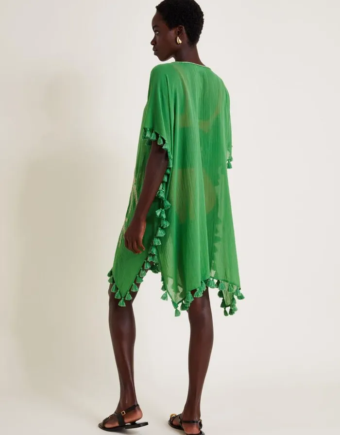 Monsoon Priscilla Embellished Kaftan Dress Green Women Beachwear and Swimwear Monsoon Priscilla Embellished Kaftan Dress Green Women Beachwear and Swimwear