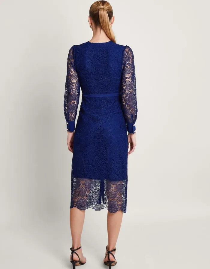 Monsoon Reyna Lace Dress Blue Women Occasionwear Monsoon Reyna Lace Dress Blue Women Occasionwear