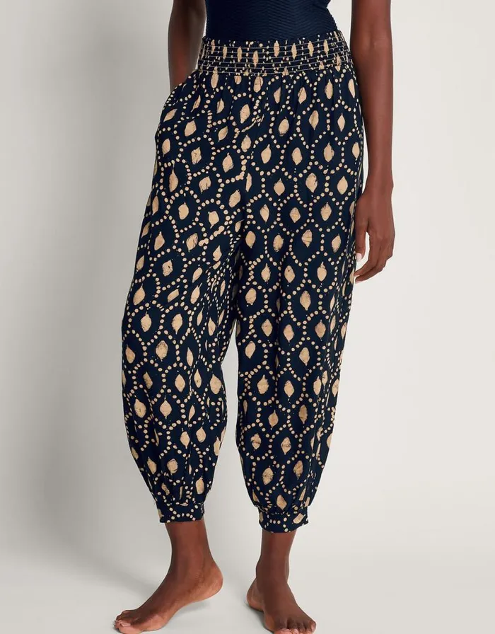 Monsoon Rhea Batik Dye Trousers Black Women Beachwear and Swimwear Monsoon Rhea Batik Dye Trousers Black Women Beachwear and Swimwear