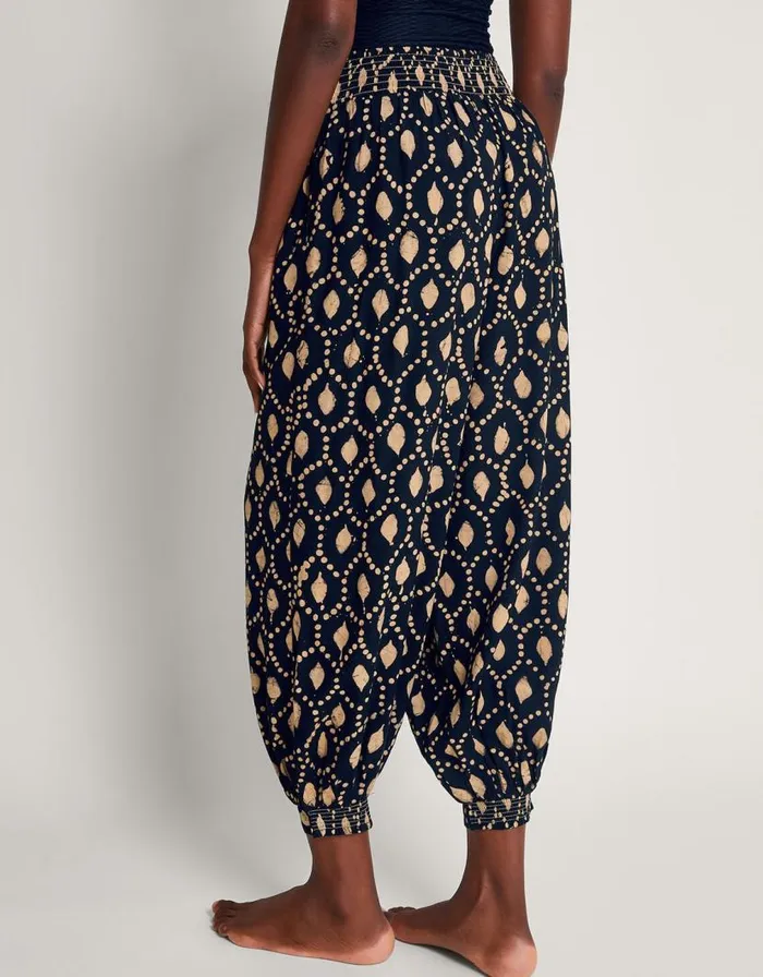 Monsoon Rhea Batik Dye Trousers Black Women Beachwear and Swimwear Monsoon Rhea Batik Dye Trousers Black Women Beachwear and Swimwear