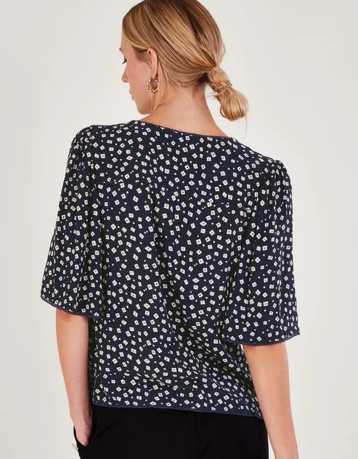 Monsoon Rory Embroidered Tea Top Blue Women Tops and Blouses Monsoon Rory Embroidered Tea Top Blue Women Tops and Blouses