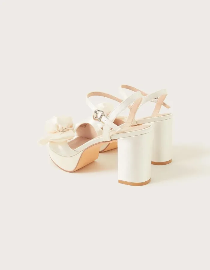 Monsoon Rosette Platform Sandals Ivory Women Platforms Monsoon Rosette Platform Sandals Ivory Women Platforms