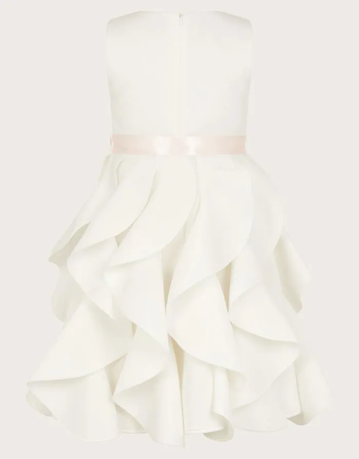 Monsoon Scuba Cancan Ruffle Dress Ivory Children Dresses Monsoon Scuba Cancan Ruffle Dress Ivory Children Dresses