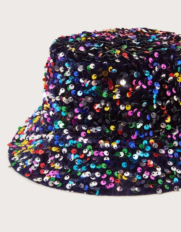 Monsoon Sequin Bucket Hat Blue Children Hats and Sunglasses Monsoon Sequin Bucket Hat Blue Children Hats and Sunglasses