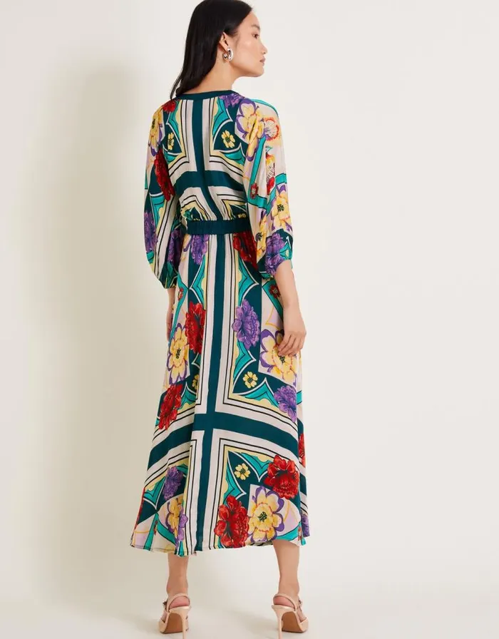 Monsoon Shibby Tea Dress Teal Women Midi Dresses Monsoon Shibby Tea Dress Teal Women Midi Dresses